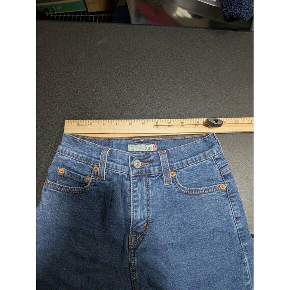 Levis 512 Perfectly Slimming Boot Cut Jeans Blue Stretch Mid Rise Denim Women's - Picture 7 of 8